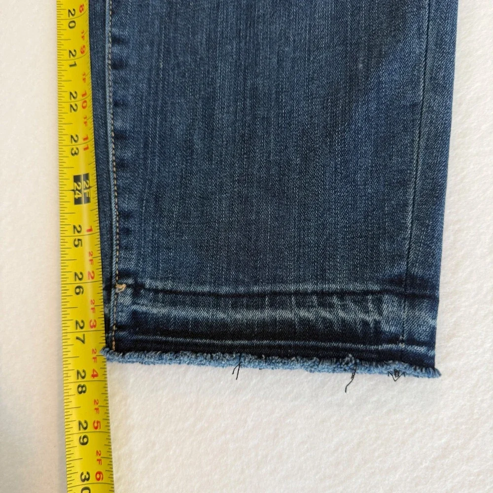 Vince Camuto Skinny Ankle Jeans Womens 18W Dark Blue Raw Released Hem Stretch - Picture 6 of 8
